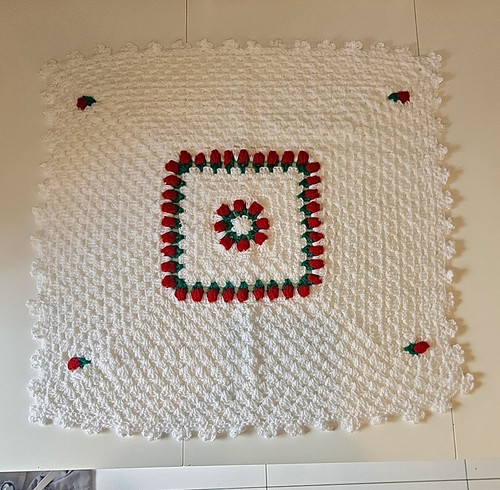 Handmade crochet wool blanket - crochet,