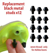 12x Replacement BLACK Metal SG Studs for Adidas Football Boots. Predator, X, F50