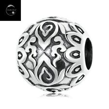 Sterling Silver 925 Charm Flower Buddha Lotus Tree Bead Friend Family Wife Mum