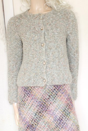 Handknitted grey wool mohair