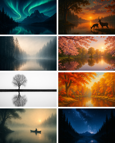 Lake nature scenery forest - lake,