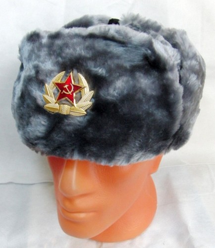 Russian hat ushanka faux fur - ushanka,