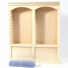 Dolls House Shelf Unit Natural Finish Deluxe Double 1:12 Scale BEF124 tumdee