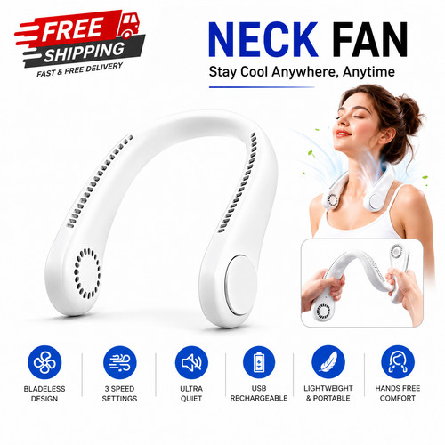 Usb rechargeable neck fan - rechargeable,