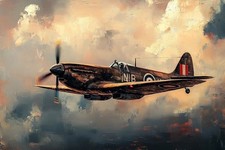 Spitfire style aircraft - style, canvas