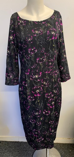 Goat floral midi dress - floral, black