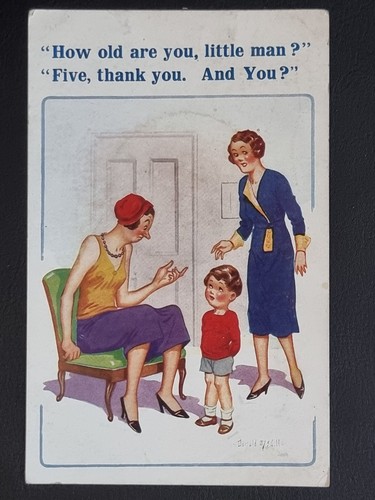 Comic postcard 1934 rude woman - postcard,