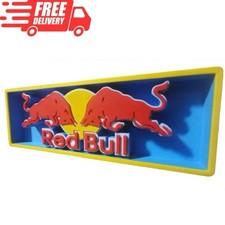 Red Bull Energy Logo Sign Small Wall Display Plaque 17.5cm 3D Printed