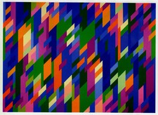 August Bridget Riley print in 11 x 14 inch mount ready to frame SUPERB