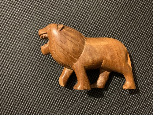 Vintage wooden african lion - wooden,