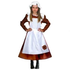 Victorian Girl Brown Fancy Dress Costume
