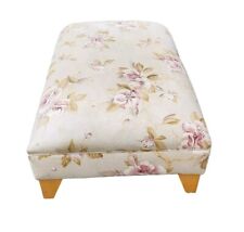 Large Ottoman Upholstered Floral Patterned Length 3.5 Foot