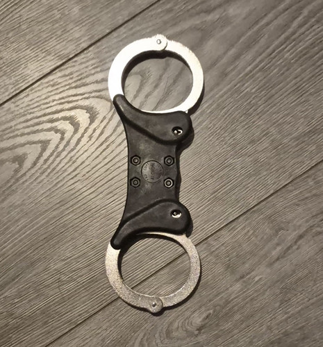 Metal police handcuffs - metal, double