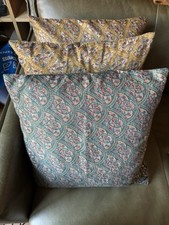 Handmade Indian Block-Printed Cushion Set – 3 Pieces with Inserts Included