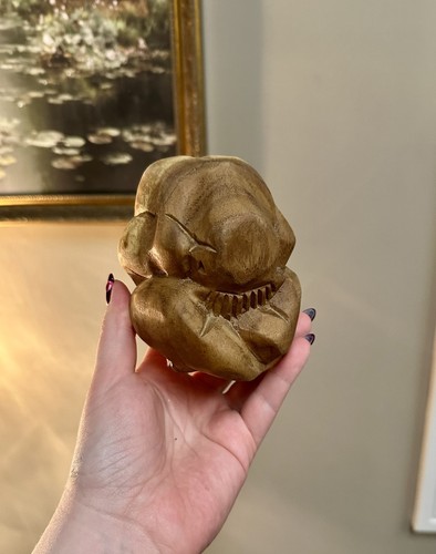 Hand carved weeping buddah - hand-carved,