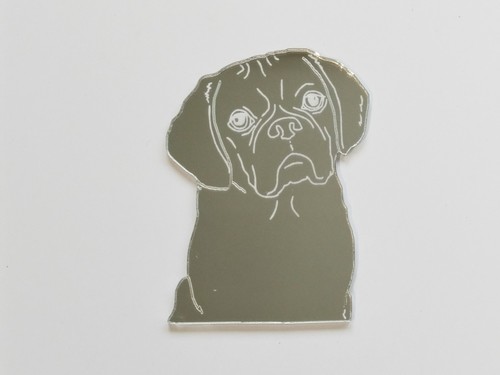 Puggle silver acrylic mirror - acrylic,