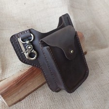 Leather Phone Holster Belt Case Men Hip Pouch Holder EDC Case Organizer