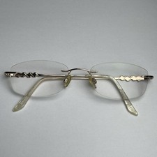 Specsavers Eyeglasses Glasses Frames Gold Square Rimless Lite 153 52-17-135