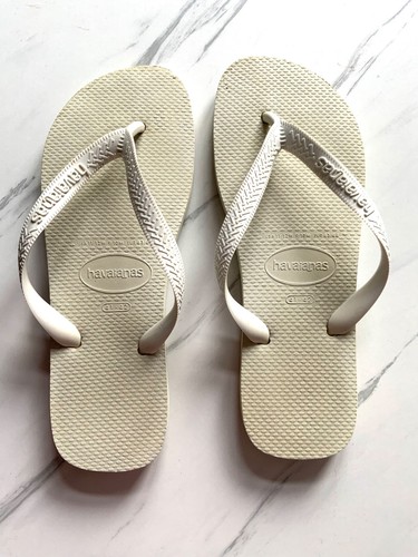Havaianas white flip flops - white,