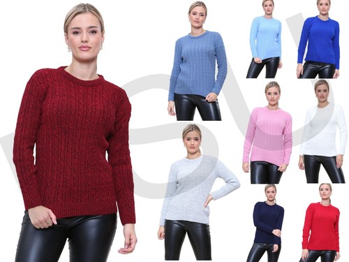 Women cable knitted jumper - knitted,