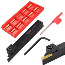 MGMN200 Inserts With MGEHR1212-2 12*12mm Grooving Parting Off Tool Holder Lathe