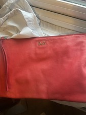 D & g Coral Red Leather Clutch Bag