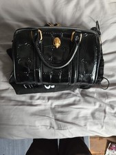 Kurt Geiger Black Leather Crossbody Shoulder Bag with Chain Strap Small