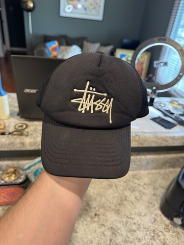 Stussy black mesh snapback - black,