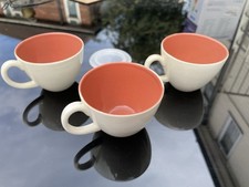 POOLE POTTERY TWIN TONE TEA CUPS X 3