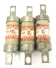 3 x English Electric TIA30 Industrial HRC Fuse Link 30Amp 440vAC T.I.A.30