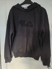 Fila Black Logo Hoodie- Size L