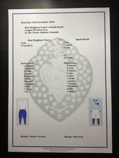 1899-1900 New Brighton Tower v Small Heath (Birmingham) Division 2 matchsheet
