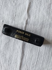 Vintage poker dice set in leather case — 5 dice c1930s–50s