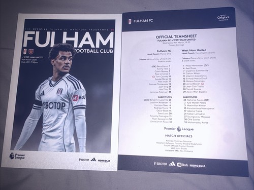Fulham west ham - vs,