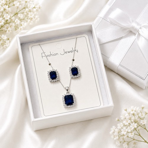 Blue crystal pendant - blue,