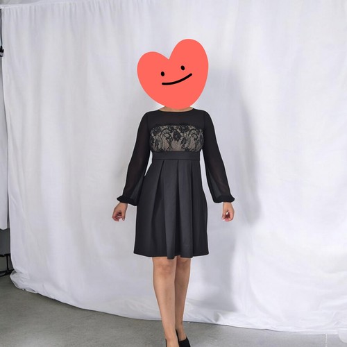 Black lace detail - black, dress