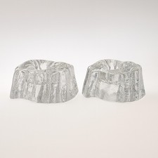 2 x GALWAY IRISH CRYSTAL glass Vintage CANDLE HOLDERS