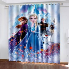 110*160CM 2 PCS 3D  irls Bedroom Window Curtains Ring Door Decor UV