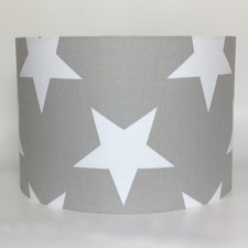 Very Big White Stars on Grey