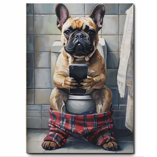 French bulldog toilet funny - bulldog,