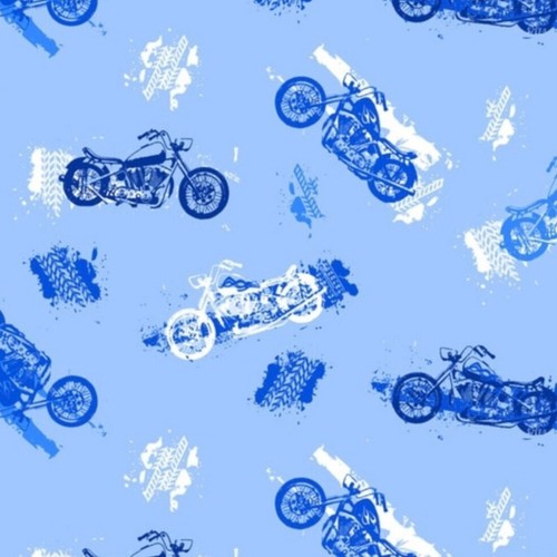 Blue motorcycle cotton - motorcycle, flannel
