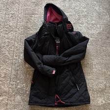 Used Superdry Women's Jacket Size M Black And Pink