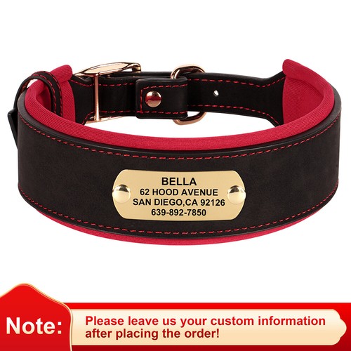 Wide leather personalised - personalised, dog