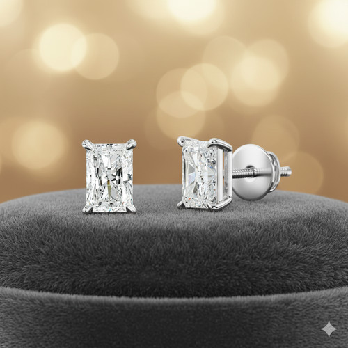 18k white gold earrings - white,