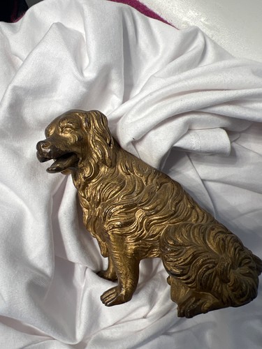 Antique ormolu bronze dog - ormolu,