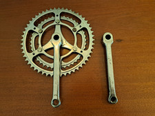 VINTAGE 70S CHROME COTTERED DOUBLE CHAINSET CRANK 170m 42 / 52 TOOTH STRONGLIGHT
