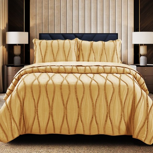 Embossed quilted bedspread set - quilted,
