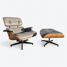 Herman Miller Eames Lounge Chair Original Grey & Oak with Ottoman