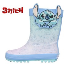 STITCH GIRLS 3D WELLIES WATERPROOF RUBBER WELLINGTON BOOTS WELLIES UK SIZE 8-2