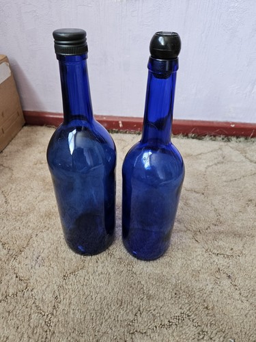 Cobalt blue glass bottles - cobalt, x